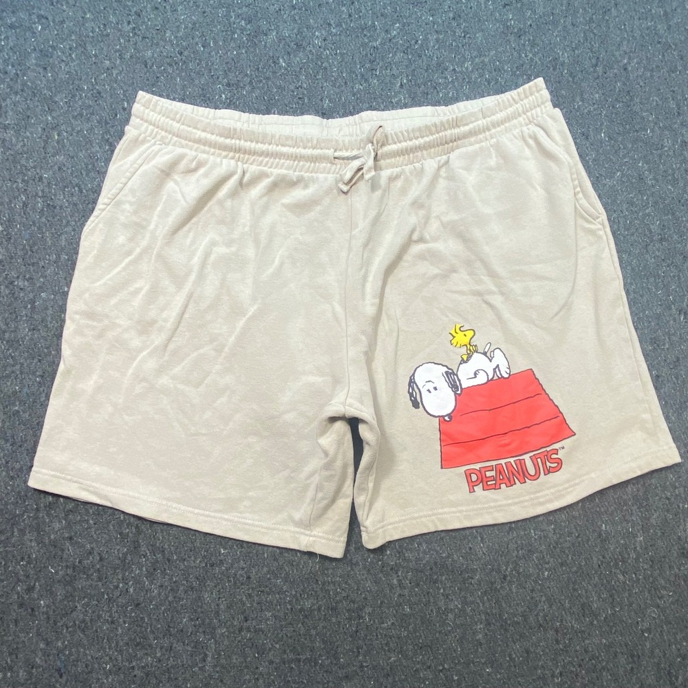 Peanuts Snoopy Woodstock Lounge Shorts 3XL 54/56 Mens Tan Graphic Sleepwear